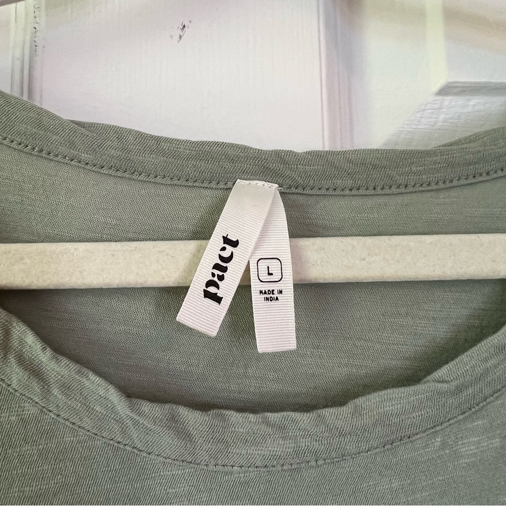 Pact Light Green Ruffle Sleeve Tee - Picture 4 of 4